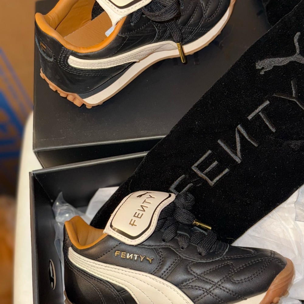 Puma Fenty Kids Black and White Sneakers